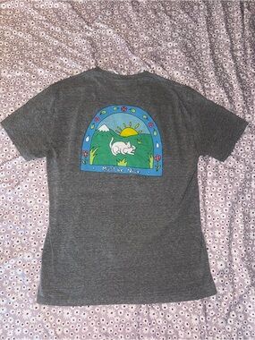 Ripndip gray t-shirt with white cat graphic